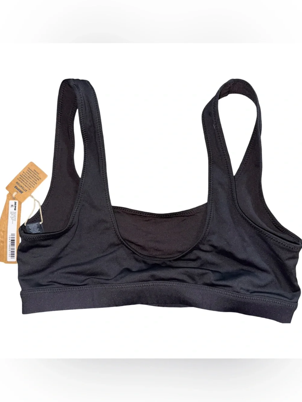 NWT SKIMS Recycled Swim Tank Onyx Black Bikini Top (ONLY) Size Medium